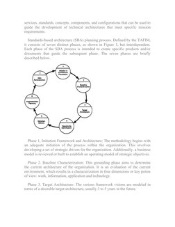 services, standards, concepts, components, and configurations that can be used to
guide the development of technical architec