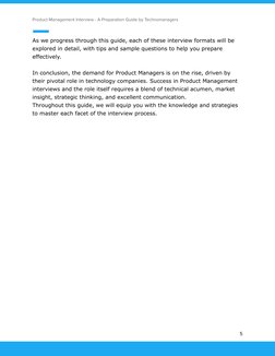 Product Management Interview - A Preparation Guide by Technomanagers
As we progress through this guide, each of these intervi