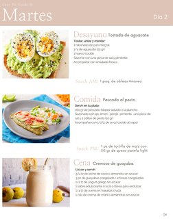 Tostar, untar y montar:
1 rebanada de pan integral
1/4 de aguacate (25 gr) 
1 huevo cocido 
Sazonar con una pizca de sal y pi