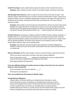 Conflict Free Image: neutral, positive-leaning, figures that make you feel untroubled and at-ease. 
Examples: beach, meadow,