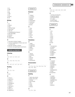 A1 Workbook Answer Key | PDF