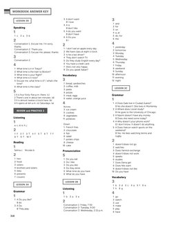 A1 Workbook Answer Key | PDF