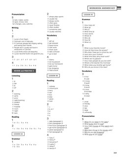 A1 Workbook Answer Key | PDF