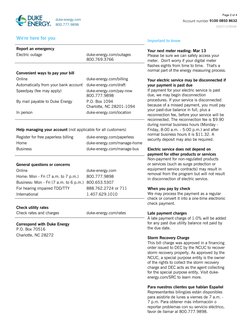 Page 2 of 4
9100 0850 8632
Account number 
duke-energy.com
800.777.9898
200371378548
We're here for you
Report an emergency
E