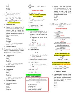 n = 20 
x   1 
p = 3% 
q = 97% 
 ∑                      
  
   
  
= P(1) +  P(2) +  P(3) + P(4)...+P(20)