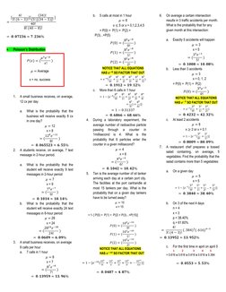  
Poisson’s Distribution
