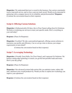 Dispatcher Cold-Calling Scripts | PDF | Business
