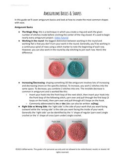 1
Amigurumi Basics & Shapes
In this guide we’ll cover amigurumi basics and look at how to create the most common shapes
with