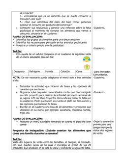 el producto?
4.- ¿Consideras que es un alimento que se puede consumir a
menudo? ¿por qué? 
5.-  ¿Con  qué  alimentos  del  pl