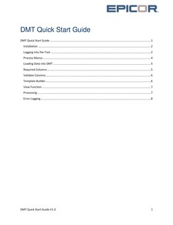 DMT Quick Start Guide for Epicor Users | PDF | File Format ...
