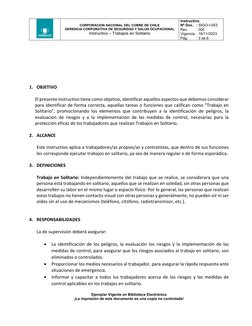 Instructivo para Trabajos en Solitario | PDF | Seguridad y salud ...