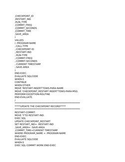 DB2 Checkpoint Restart Logic in COBOL | PDF | Databases | Data ...
