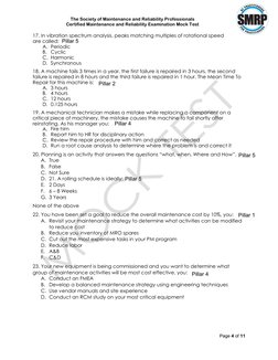 CMRP Certification Mock Test Questions | PDF | Reliability Engineering ...