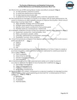 CMRP Certification Mock Test Questions | PDF | Reliability Engineering ...