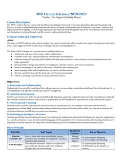 Myp Science Guide.pdf MYP 1 Grade 6 Science Overview | PDF | Science | Educational Assessment