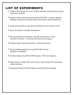 AD3381 Database Design Lab Manual | PDF | Relational Database | Databases