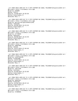 ●─ PARA MAIS APPS DE TV E IPTV ENTREM NO CANAL TELEGRAM @tvgratis2024 ●─ 
➤
➤
 Servidor➤ http://listamais.xctv.app
➤
 Usuár