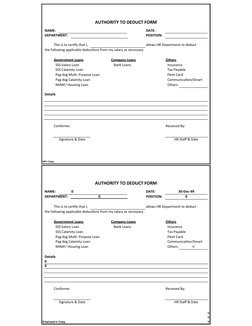 Atd Form Sample Authority to Deduct Form Overview | PDF | Payments | Personal Finance