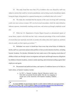 8 
15. This study found that more than 27% of children who were abused by staff were 
subject to actions that could be viewed