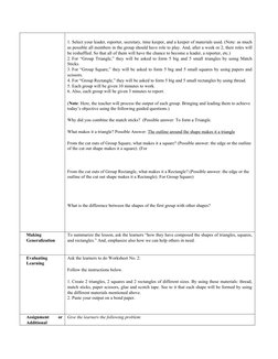 Grade 1 Geometry and Measurement Plan | PDF | Shape | Learning