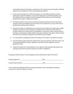 responsible for payment of repairs or replacement. The company reserves the right to withhold 
payment from my paycheck if I