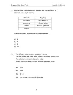Grade 2 Singapore Math Finals Paper | PDF | Ice Cream