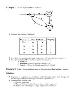 Simple Moore Machine Example Moore and Mealy Machine Overview | PDF | Applied Mathematics | Mathematics