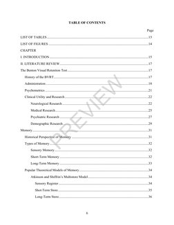 6 
TABLE OF CONTENTS 
 
Page   
LIST OF TABLES ............................................................................