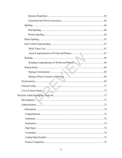 8 
 
           Sentence Repetition .......................................................................................