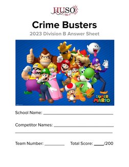 Crime Busters 2023 Test Overview | PDF