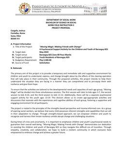 Cosgafa, Joshua
Fontalba, Rome
Suiza, Ellen 
BSSW 4-4
DEPARTMENT OF SOCIAL WORK
BACHELOR OF SCIENCE IN SOCIAL
WORK FIELD INST