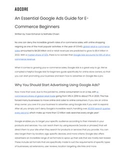 Google Ads Guide for E-Commerce Beginners | PDF | Advertising | Marketing