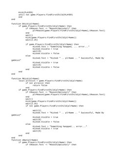 Roblox FE Kick/Ban GUI Script | PDF | Computer Engineering | Computer ...