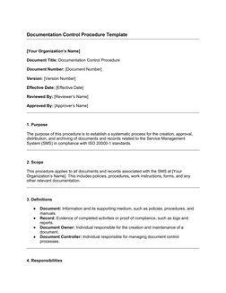 Documentation Control Procedure Template
[Your Organization’s Name]
Document Title: Documentation Control Procedure
Document