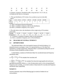 16
8
48
32
35
43
12
55
54
57
25
35
18
60
58
41
(i) Prepare a frequency distribution table, using intervals 1