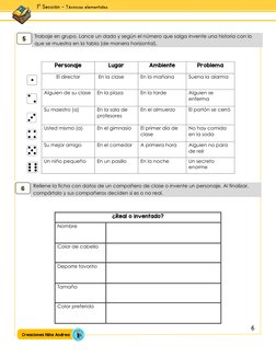 Creaciones Niña Andrea 
 
 
1° Sección – Técnicas elementales  
6