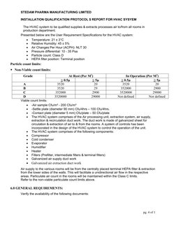 STEDAM PHARMA MANUFACTURING LIMITED
INSTALLATION QUALIFICATION PROTOCOL $ REPORT FOR HVAC SYSYEM  
The HVAC system to be qual