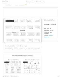 Free CAD Blocks for Sockets & Switches | PDF | Auto Cad | Computer ...