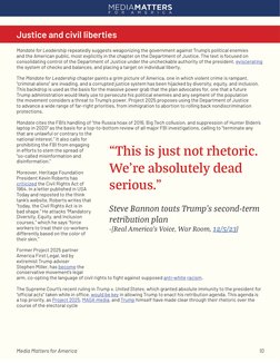 Media Matters for America	 	
	
	
	
	
	
	
	
            	 	
10
Justice and civil liberties
Mandate for Leadership repeatedly s