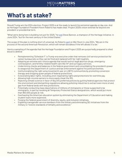 Media Matters for America	 	
	
	
	
	
	
	
	
            	 	
4
What’s at stake?	 	
	
	
	
	
	
	
	
Should Trump win the 2024 elec