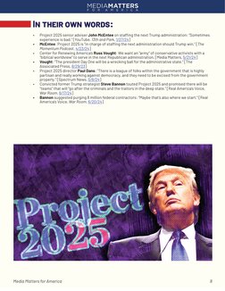 Media Matters for America	 	
	
	
	
	
	
	
	
            	 	
8
In their own words:
•	
Project 2025 senior adviser John McEntee