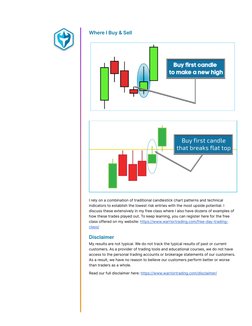 Where I Buy & Sell 
I rely on a combination of traditional candlestick chart patterns and technical 
indicators to establish