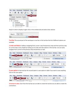 Step2:In order to display it again click on the window tab and select show side bar 
 
Tool Bar:The second part of the work