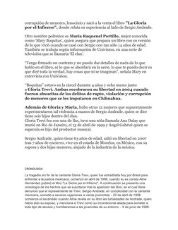 corrupción de menores, lenocinio y sacó a la venta el libro "La Gloria 
por el Infierno", donde relata su experiencia al lado