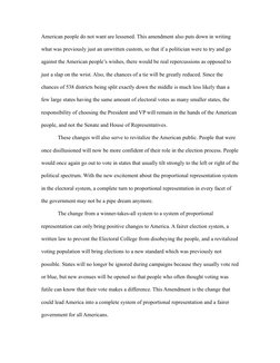 American people do not want are lessened. This amendment also puts down in writing 
what was previously just an unwritten cus