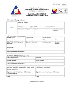 PM-NCR-03.01-F.19-B-R.01 
 
Republic of the Philippines 
DEPARTMENT OF LABOR AND EMPLOYMENT 
NATIONAL CAPITAL REGION 
 
CAN