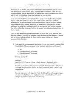 Level II of CFA® Program Mock Exam 1 – Solutions (PM) 
FinQuiz.com © 2019 - All rights reserved. 
 
 
decided to ask his brot