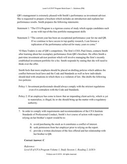 Level II of CFA® Program Mock Exam 1 – Solutions (PM) 
FinQuiz.com © 2019 - All rights reserved. 
 
 
QB’s management is extr