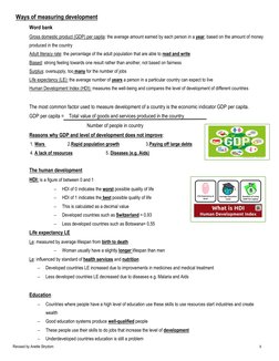 Grade 9 Geography Term 2 Development Notes | PDF | Gross Domestic ...