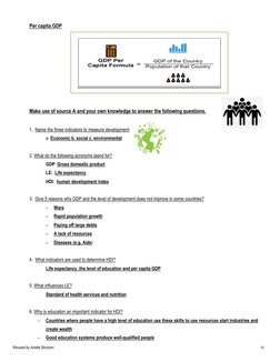 Grade 9 Geography Term 2 Development Notes | PDF | Gross Domestic ...